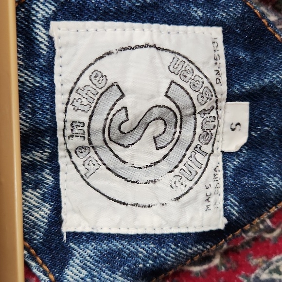 Be In The Current Sceen Denim Long Line Coat Small Acid Wash 90s - Picture 2 of 16